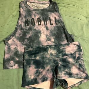NOBULL Cloudy Tie-Dye Tank and Shorts